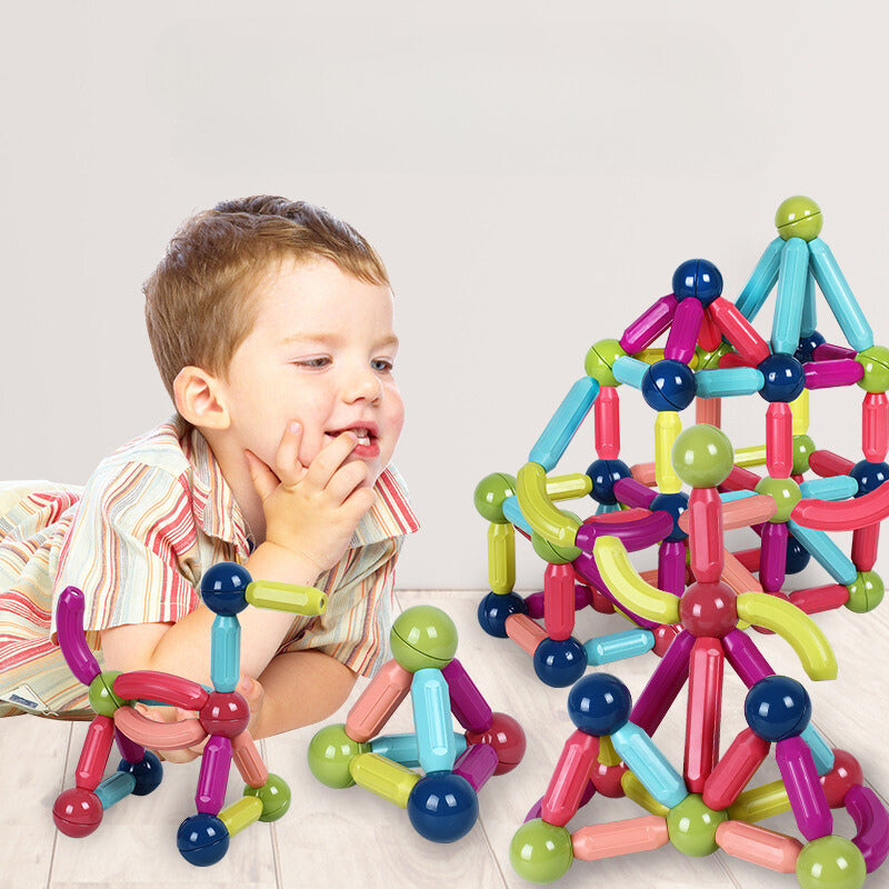 Дитячий магнітний 3D конструктор набір кольорових деталей для творчості