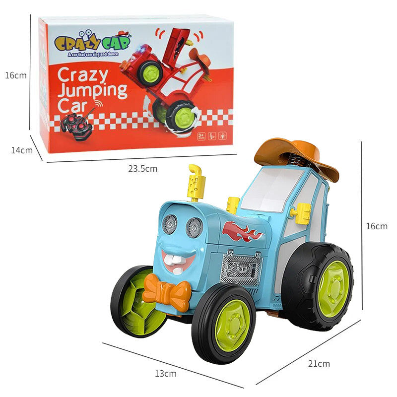 Трактор на радіокеруванні танцюючий стрибаючий зі звуковими ефектами "Crazy Jumping Car" блакитний