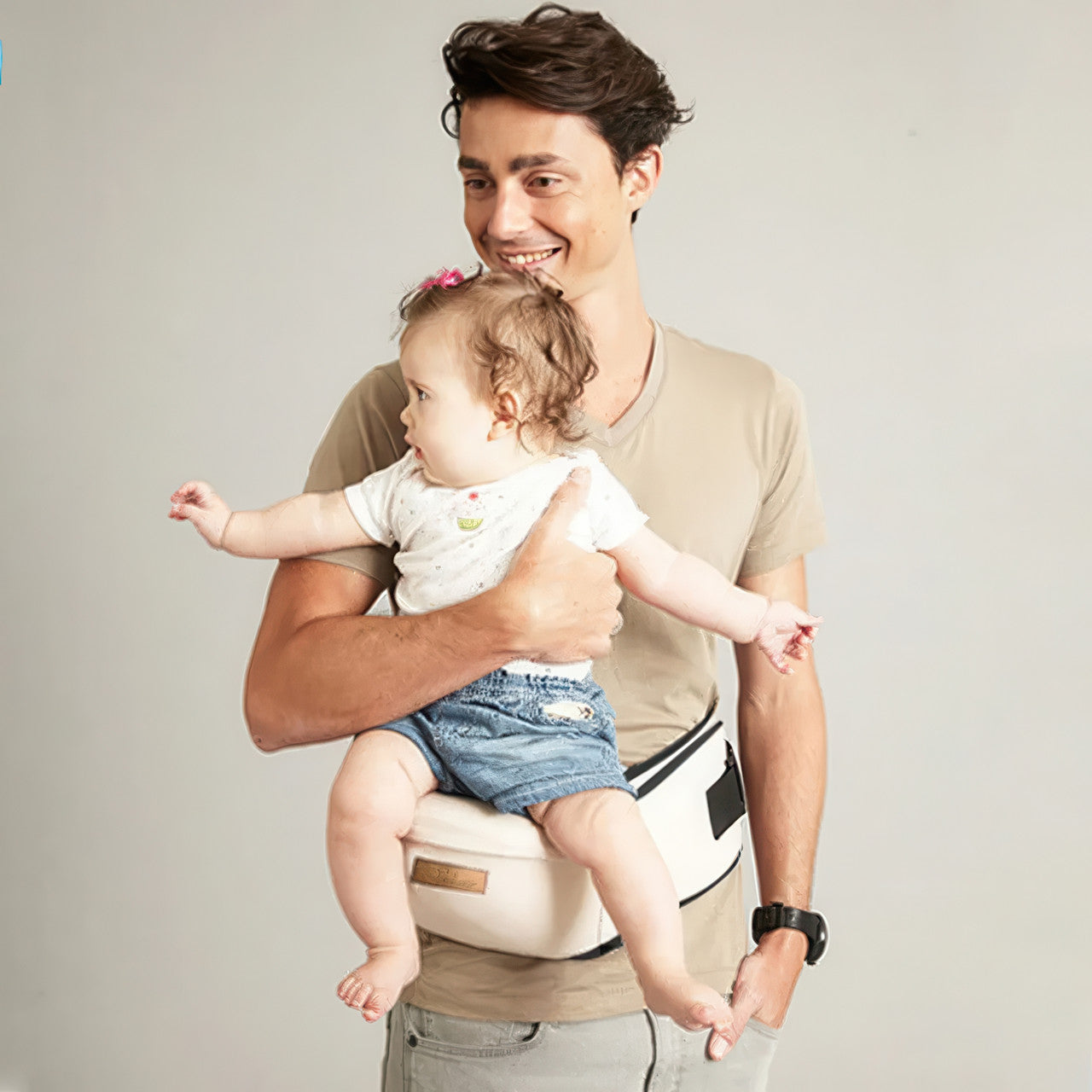 Переноска для дітей хіпсіт з амортизаційним поясом і бічними кишенями