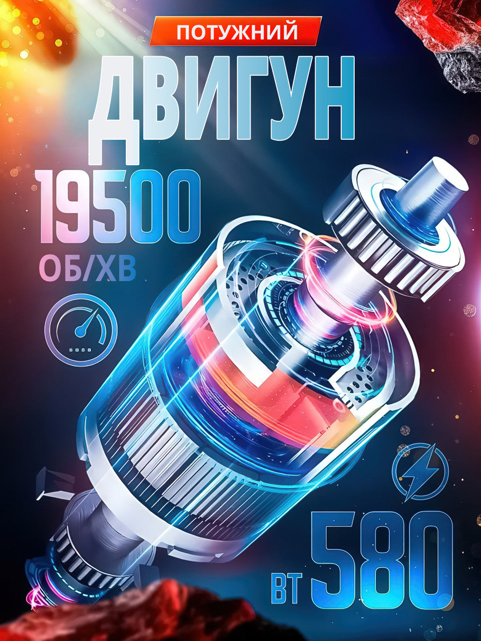 Акумуляторна міні болгарка 12В з кейсом, 2 акумулятори і 2 відрізні диски 75 мм