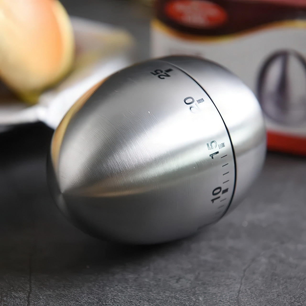 Кухонний механічний таймер у формі яйця, металевий корпус, 60 хвилин