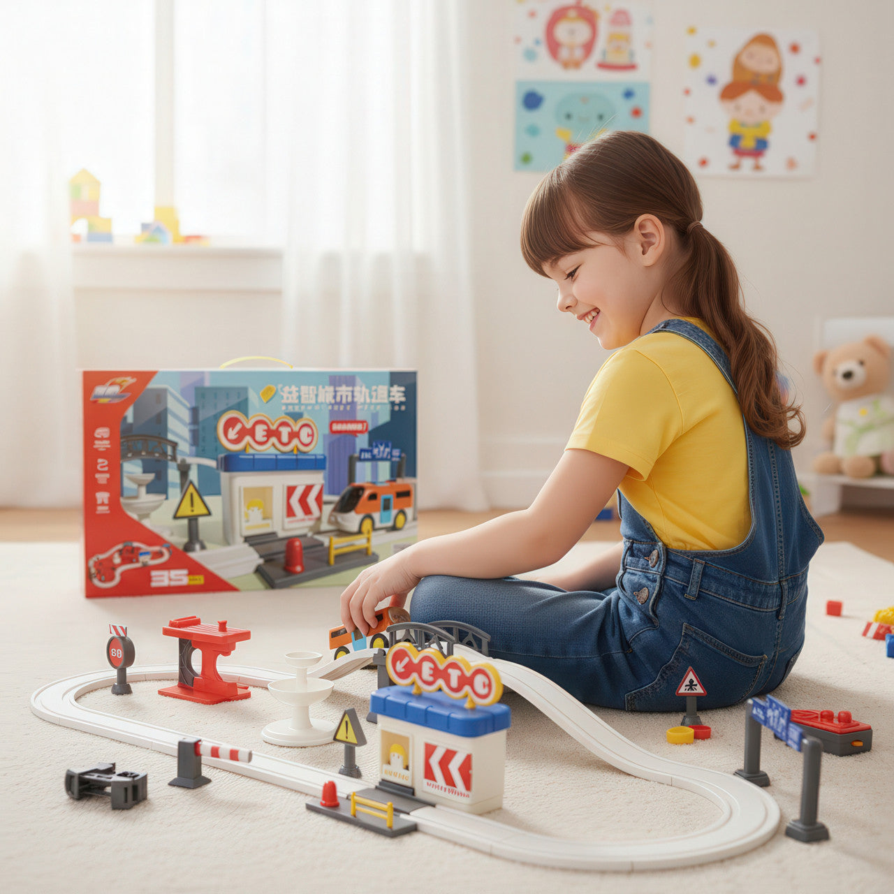 Ігровий набір залізниця Homkey URBAN RAIL (35 деталей, на батарейках)